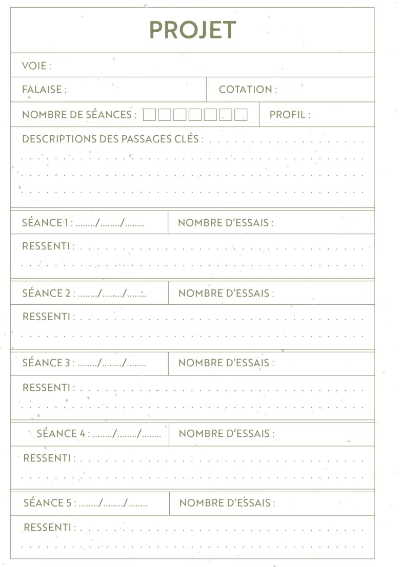 Carnet d'escalade