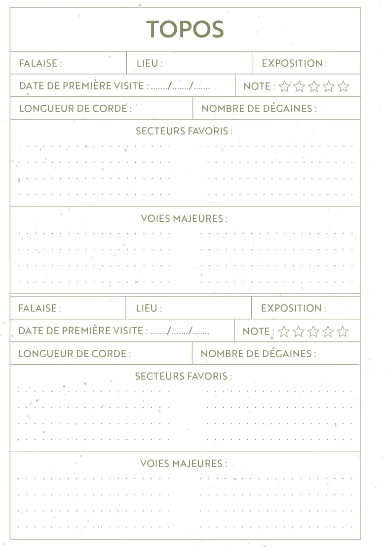 Carnet d'escalade