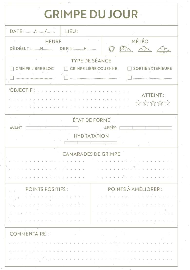 Carnet d'escalade