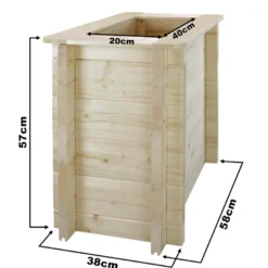 Carre potager exterieur bois - 58x38xh57 cm