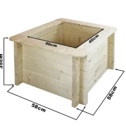 Carre potager exterieur bois - 58x58xh35 cm