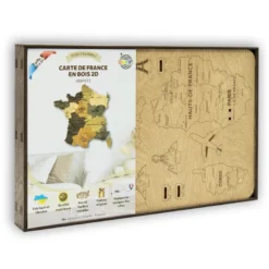 Carte de france en bois 2d graphite