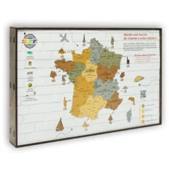 Carte de france en bois 2d graphite