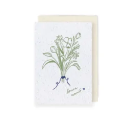 Carte à planter, douce pensée “bonne année” vert