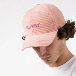 Casquette en velours rose