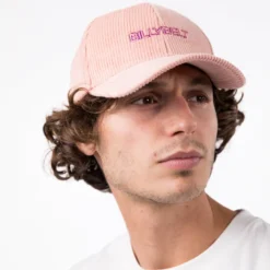 Casquette en velours rose