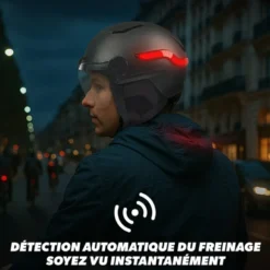 Casque vizion, feu de freinage automatique - taille m (tour de tête 55-58 cm)