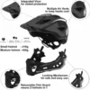 Casque vélo intégral noir rouge bleu m