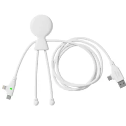 Câble multi-connecteurs Mr Bio Long Fast charge rapide Blanc