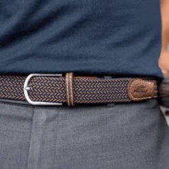 Ceinture tressée havane - t0