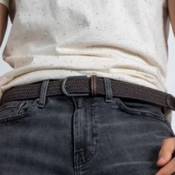 Ceinture tressée havane - t0