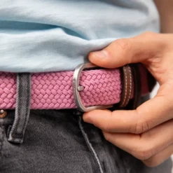 Ceinture tressée misty rose - t1