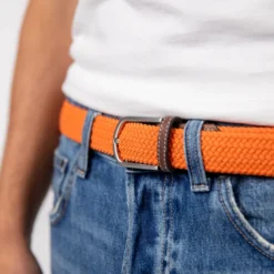 Ceinture tressée tangerine - t1
