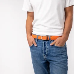 Ceinture tressée tangerine - t1