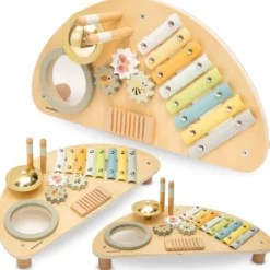 Centre musical en bois multi-activités pour bébé