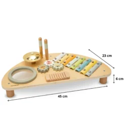Centre musical en bois multi-activités pour bébé