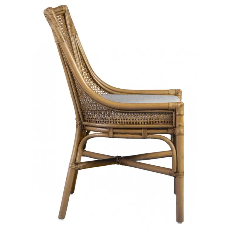 Chaise avec coussin rotin rotin marron -