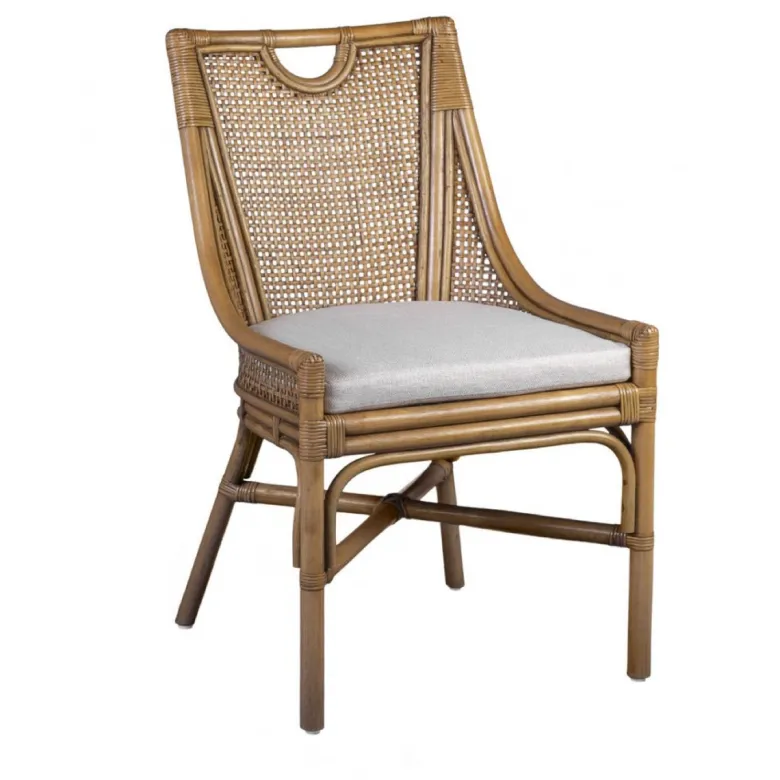 Chaise avec coussin rotin rotin marron -
