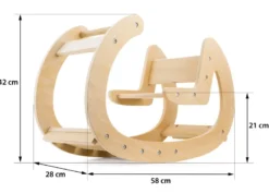 Chaise à bascule bois, charge max 25 kg