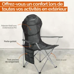 Chaise de camping - gris