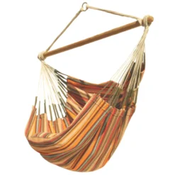Chaise hamac matelassée simple Aguilas bayadère orange fabrication artisanale