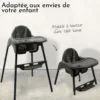 Chaise haute bébé - gris foncé