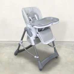 Chaise haute bébé pliable - gris clair