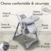 Chaise haute bébé pliable - étoile
