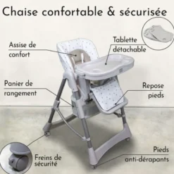 Chaise haute bébé pliable - étoile