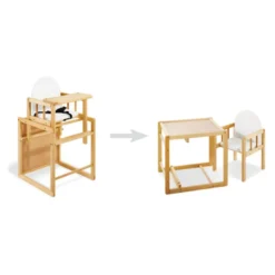 Chaise haute lene en bois naturel