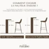 Chaise pour îlot central en cuir synthétique camel 65 cm - henrik