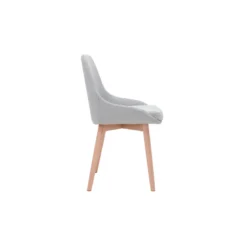 Chaises en tissu gris clair et bois clair massif (lot de 2) holo