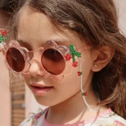 Chaîne de perles pour lunettes de soleil enfant cherry