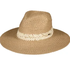 Chapeau de paille unisexe avec bandeau blanc taille ajustable