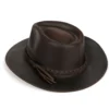 Chapeau en cuir marron XL