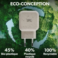 Chargeur secteur 1 usb éco conçu