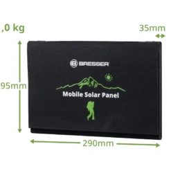 Chargeur solaire portable bresser 21watt avec port usb et connecteur d’alimentat