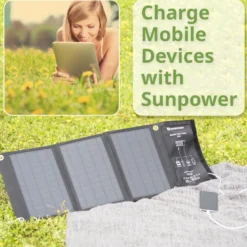 Chargeur solaire portable bresser 21watt avec port usb et connecteur d’alimentat