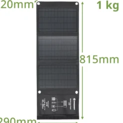 Chargeur solaire portable bresser 21watt avec port usb et connecteur d’alimentat