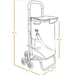 Chariot de courses pliable en aluminium