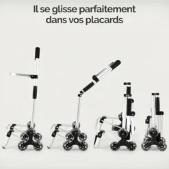 Chariot de courses pliable en aluminium