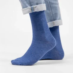 Chaussettes en bambou bleu jean chiné