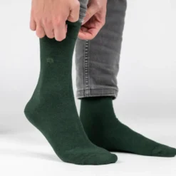 Chaussettes en bambou vert foncé