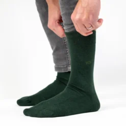 Chaussettes en bambou vert foncé