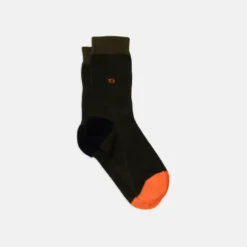Chaussettes rayées kaki