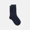Chaussettes unies bleu chiné
