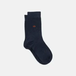 Chaussettes unies bleu chiné