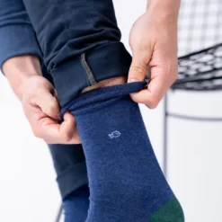Chaussettes unies bleu (vert-bordeaux)