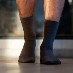 Chaussettes unies châtaigne