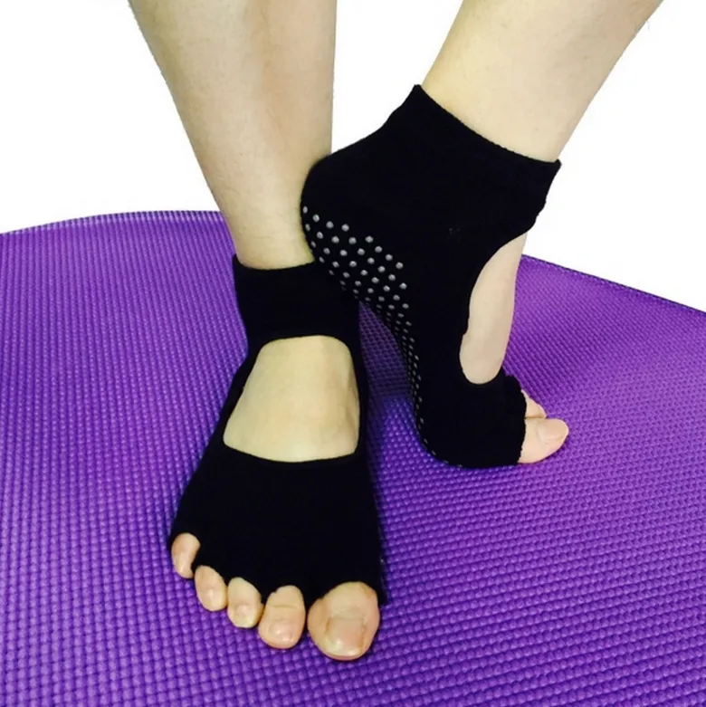 Chaussettes yoga antidérapantes en coton